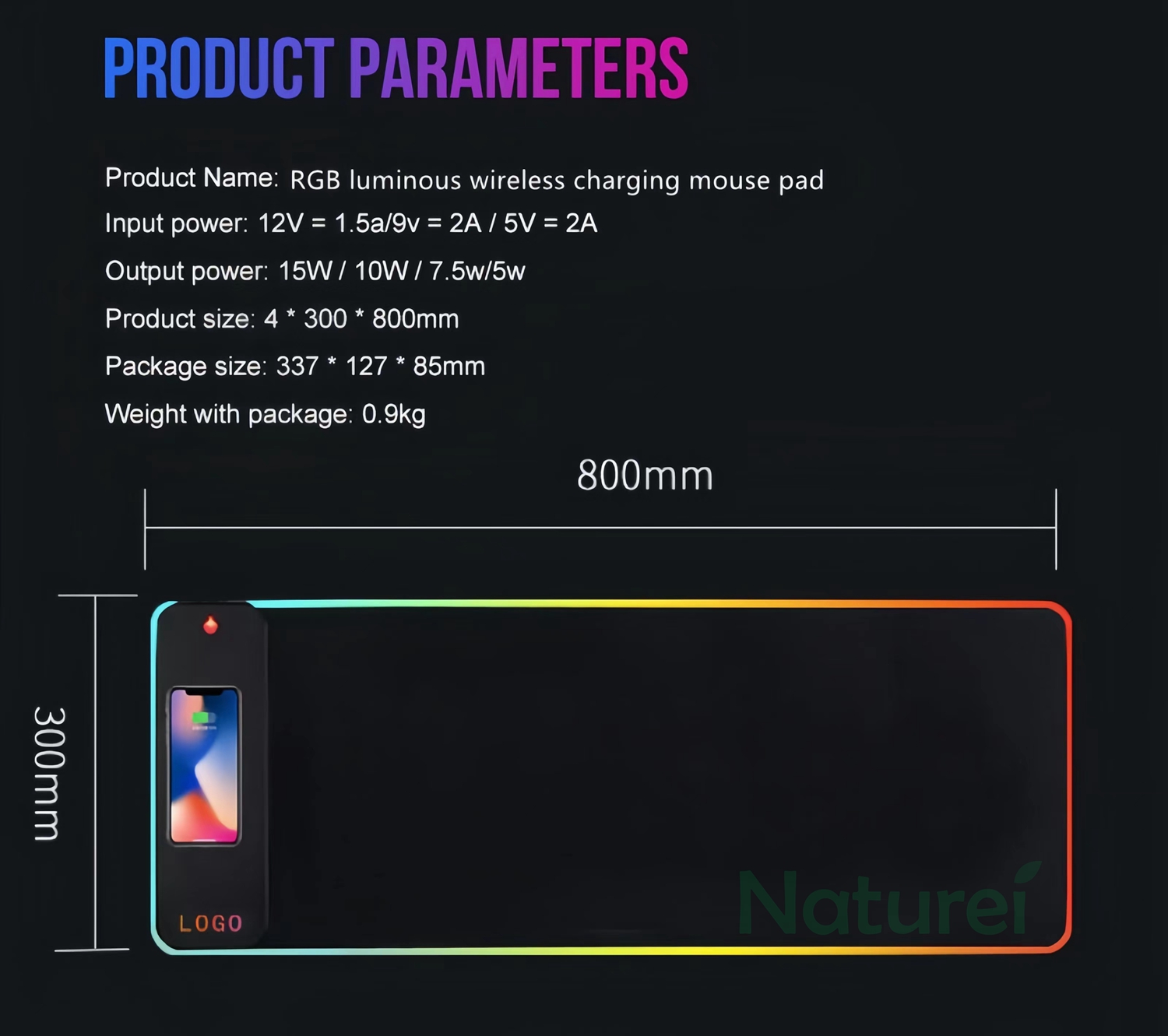 Wireless charging mouse pad