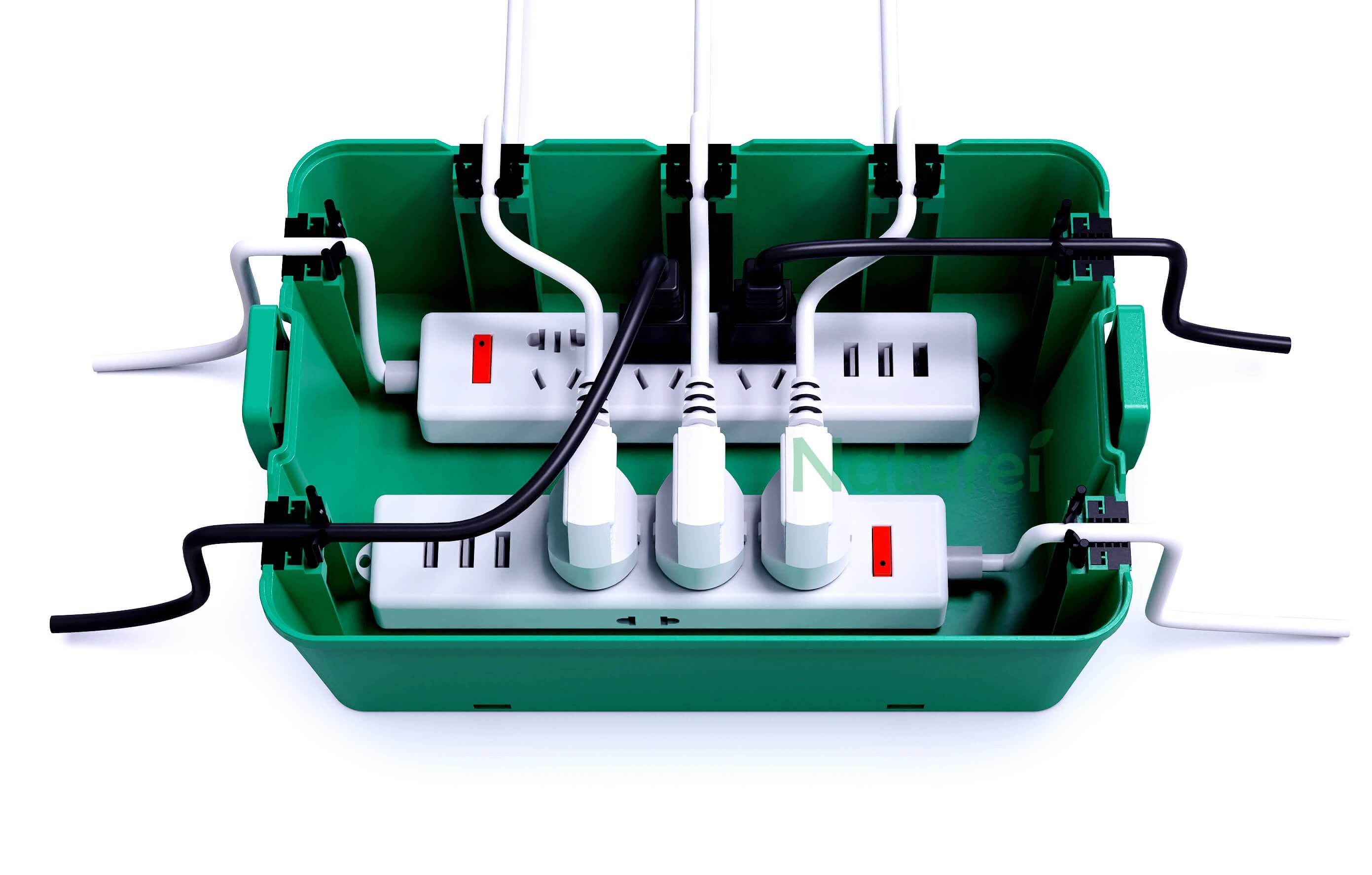 Weatherproof extension cord connection box