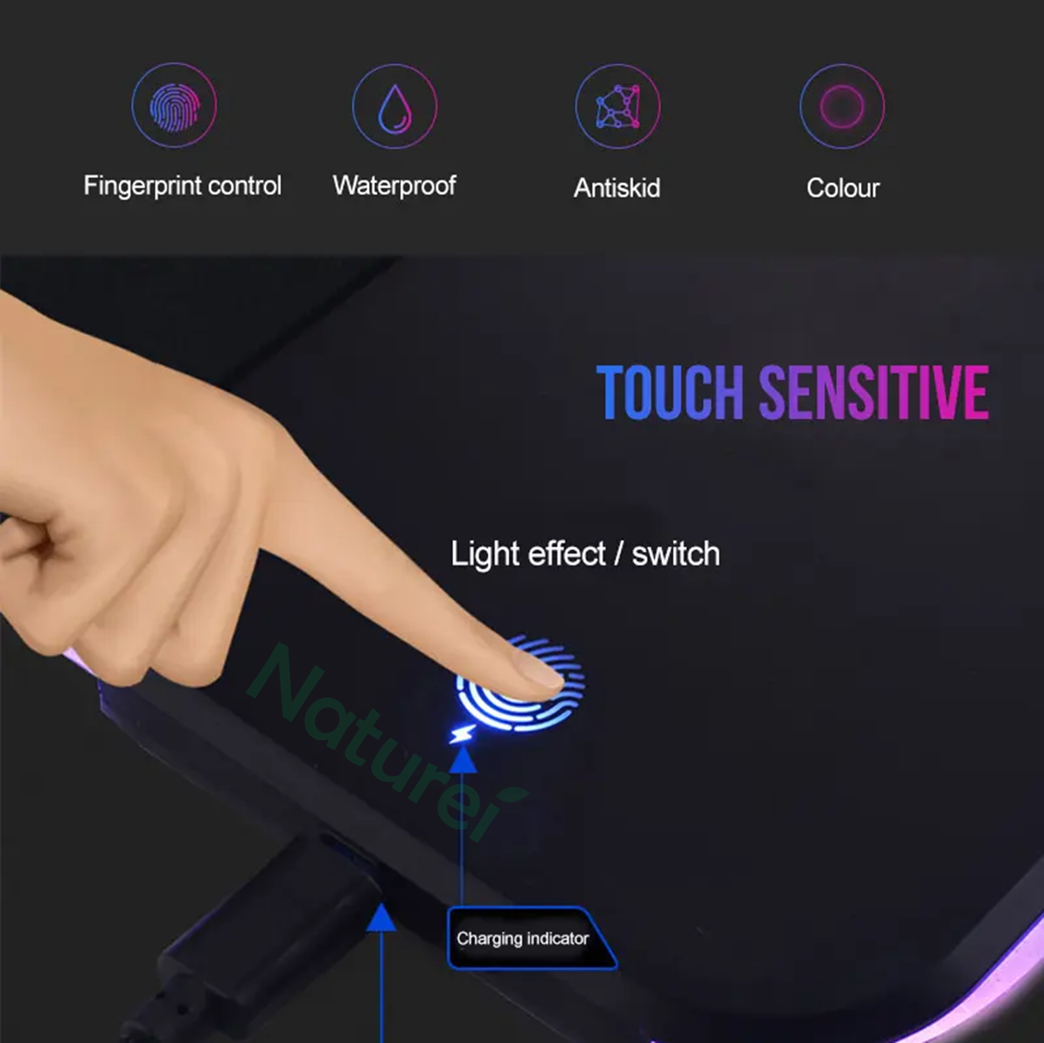 Mouse pad with wireless charger