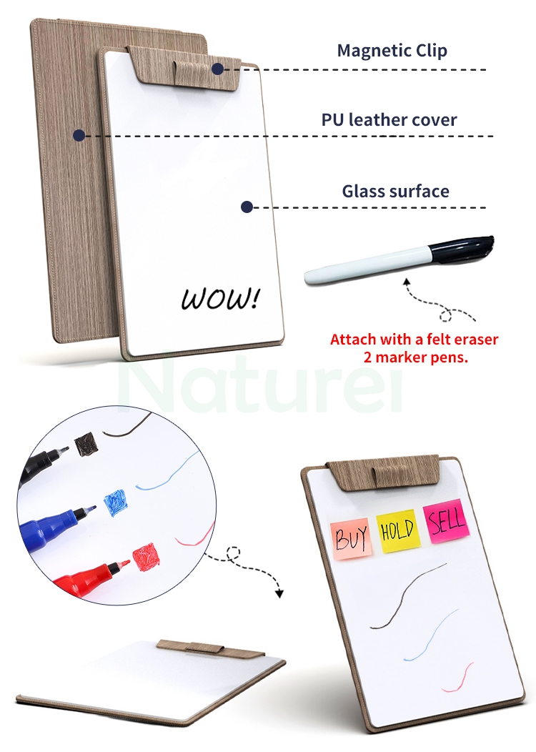 dry erase board with PU cover